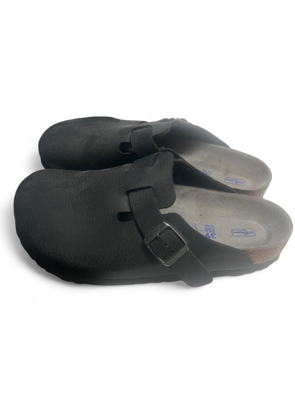 Birkenstock Suede Soft Footbed Boston Slides clogs size 39